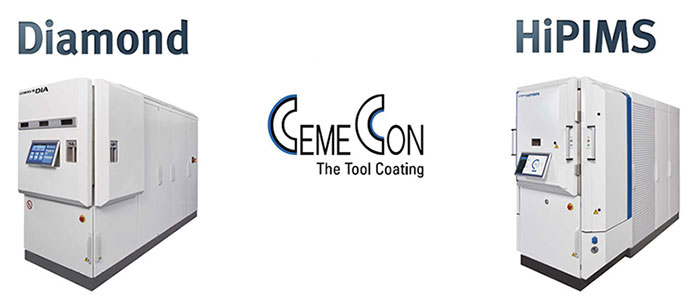 Diamond coating units, HiPIMS coating units and logo of CemeCon