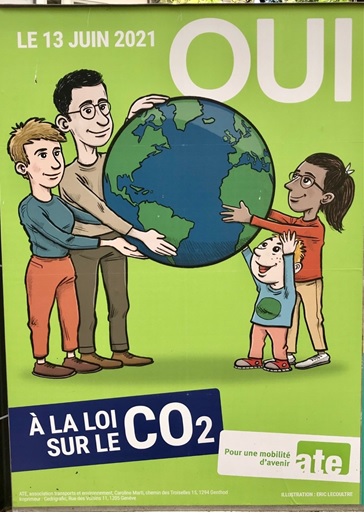 写真　改正CO2法賛成を訴えるポスター（ジェトロ撮影）