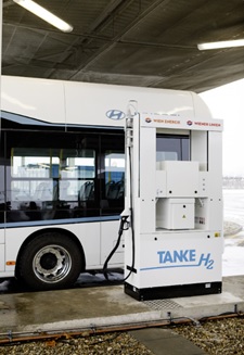 写真　水素バスと水素ステーション（ウィーン・エネルギー提供）