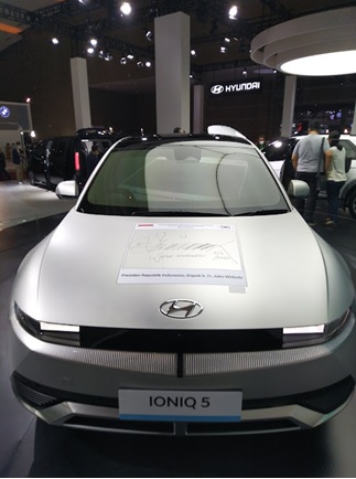 写真　現代自動車の「Ioniq 5」（ジェトロ撮影）